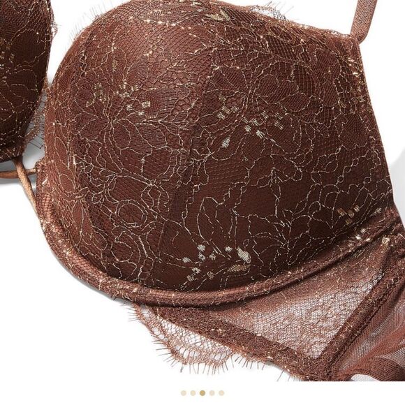 Victorias Secret Very Sexy Bombshell Add-2-Cups Lace Shimmer Push Up bra 36D - Picture 2 of 7